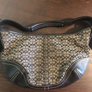 Coach Black Monogram Canvas Hobo Shoulder bag